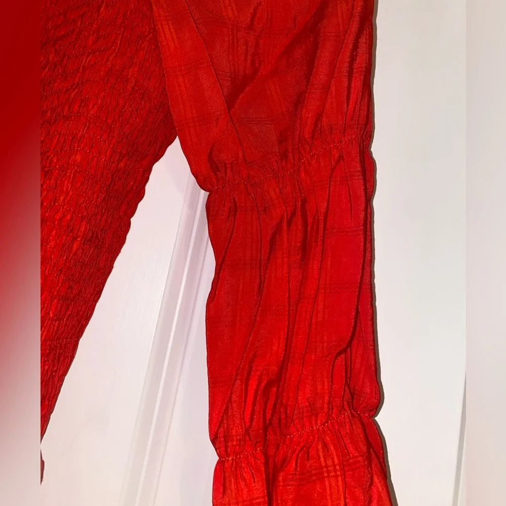Red Smocked Top - Picture 3 of 5